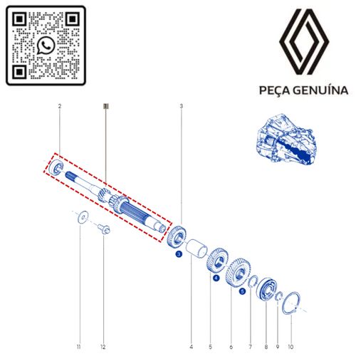 RN 16858R 322016858R EIXO PRIMARIO DO CAMBIO KWID 1.0 12V B4D 4